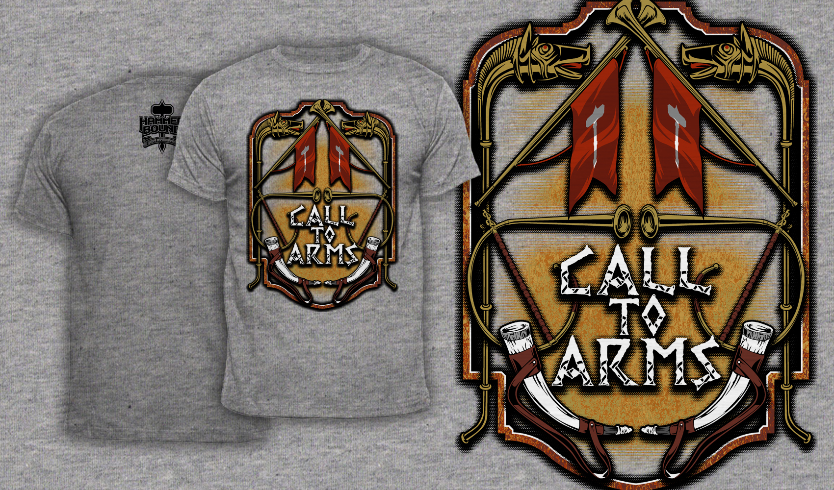 Call To Arms - Men's T-Shirt Heather Gray